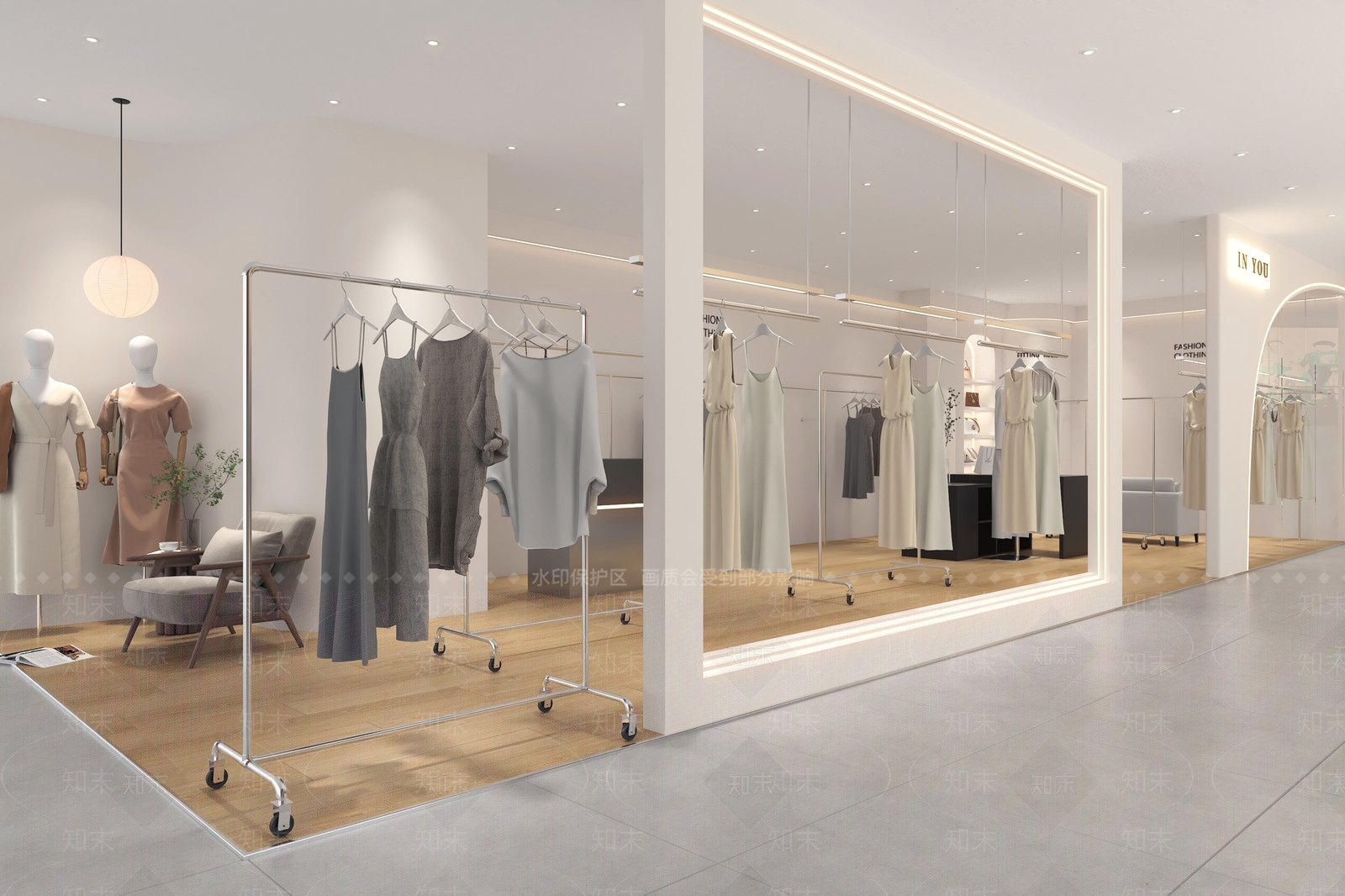 现代服装鞋店3D模型下载【ID:1146241797】