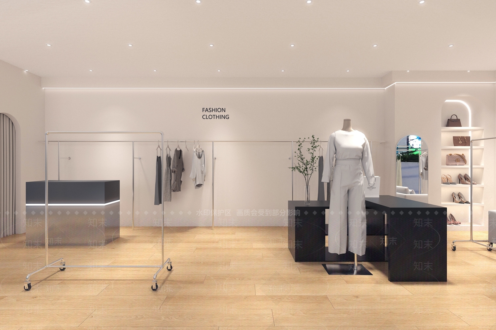 现代服装鞋店3D模型下载【ID:1146241797】