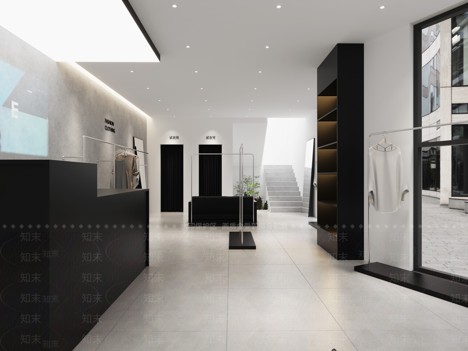 现代服装鞋店3D模型下载【ID:1146245702】