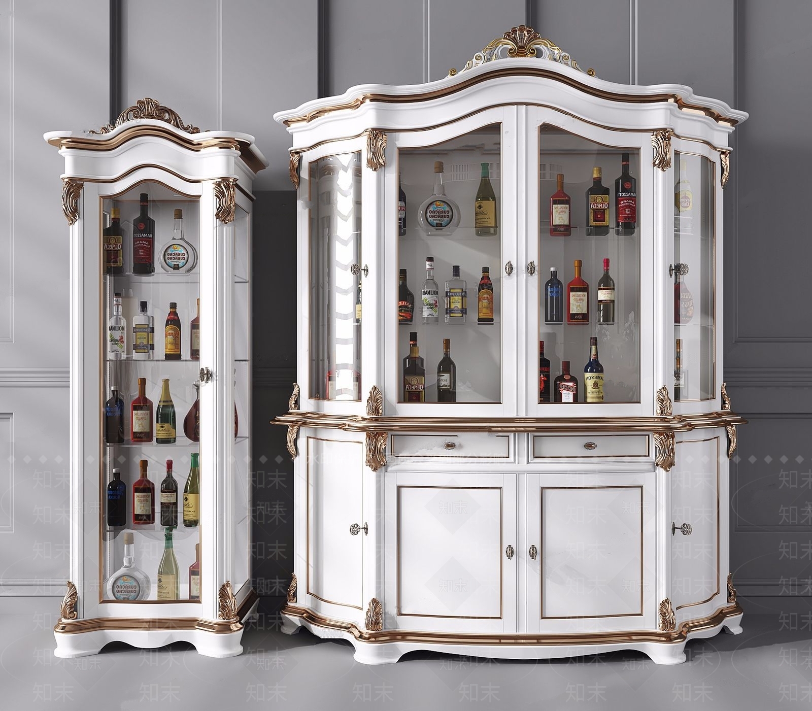 新古典酒柜3D模型下载【ID:1146247970】