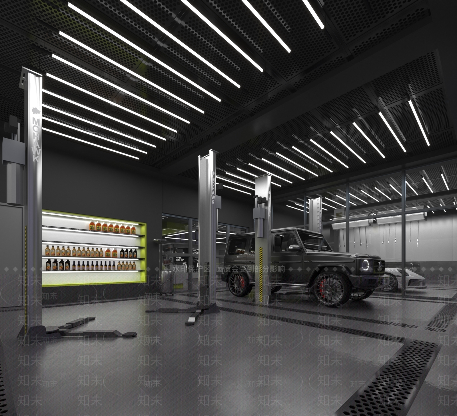 现代汽车美容4s店3D模型下载【ID:1146252882】