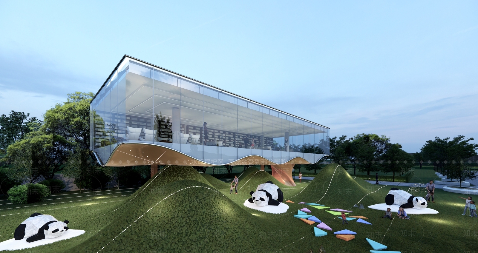 现代风格展览馆建筑SU模型下载【ID:1152157984】