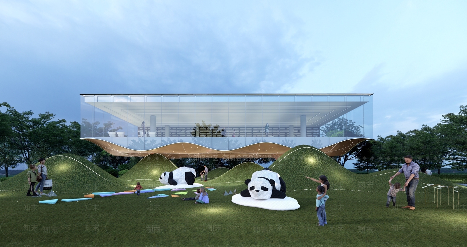 现代风格展览馆建筑SU模型下载【ID:1152157984】