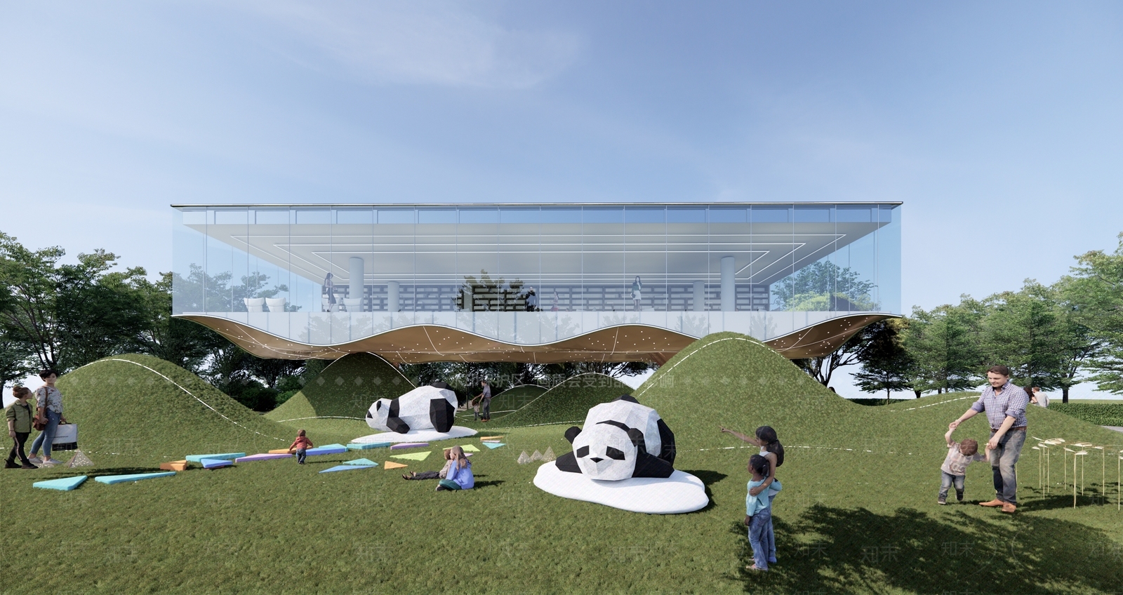 现代风格展览馆建筑SU模型下载【ID:1152157984】