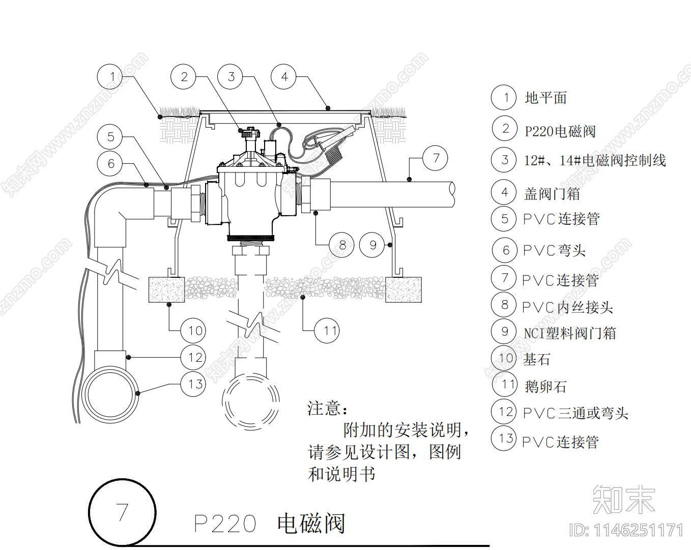 灌溉产品施工大样图cad施工图下载【ID:1146251171】