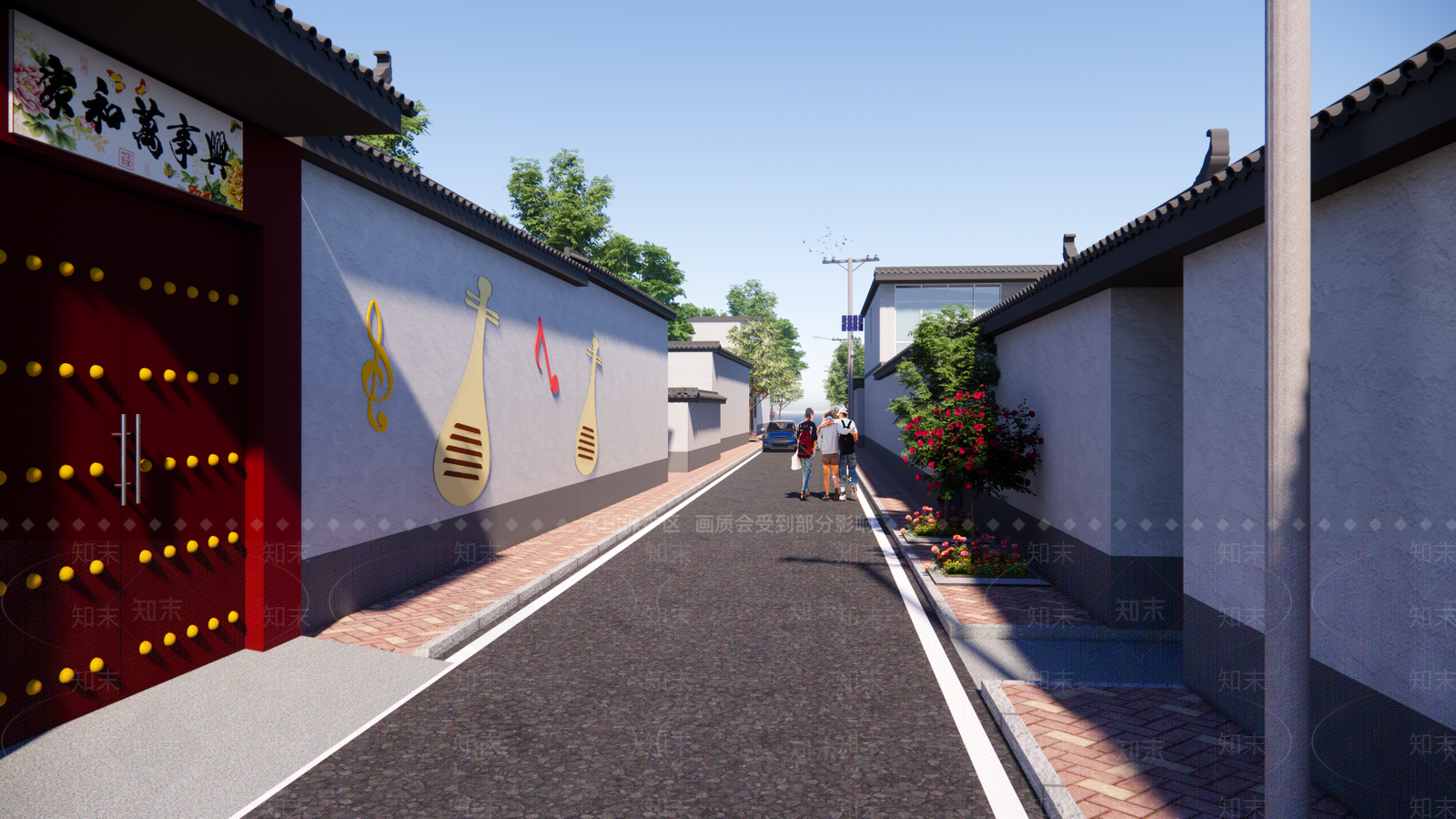 现代美丽乡村道路SU模型下载【ID:1146252995】