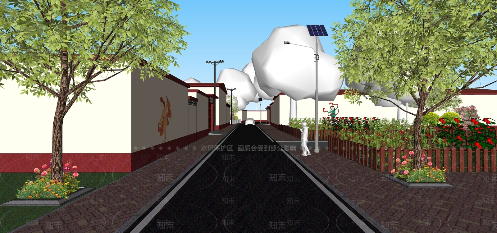 现代美丽乡村次干路SU模型下载【ID:1146253022】