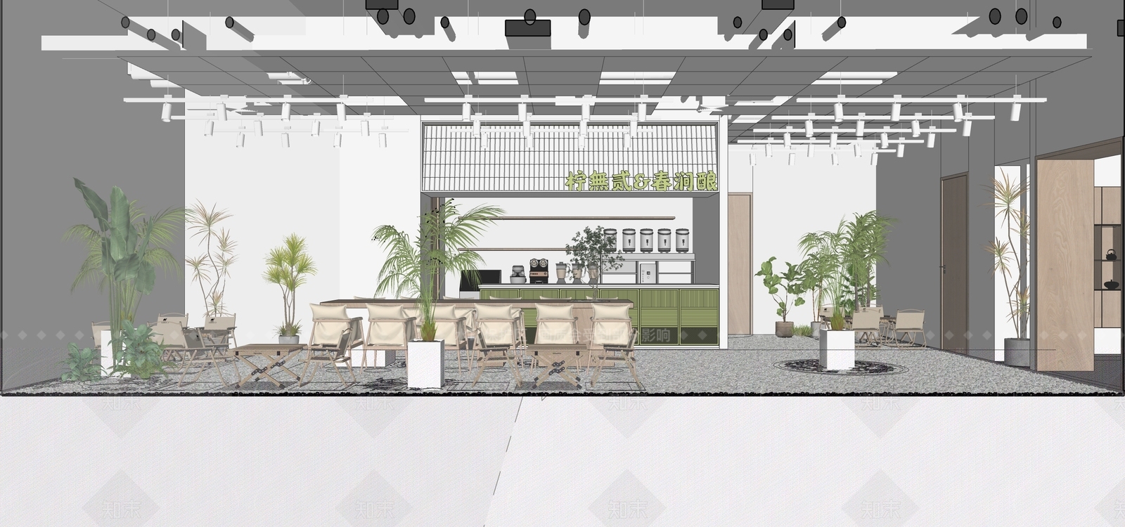现代露营奶茶店SU模型下载【ID:1146253887】