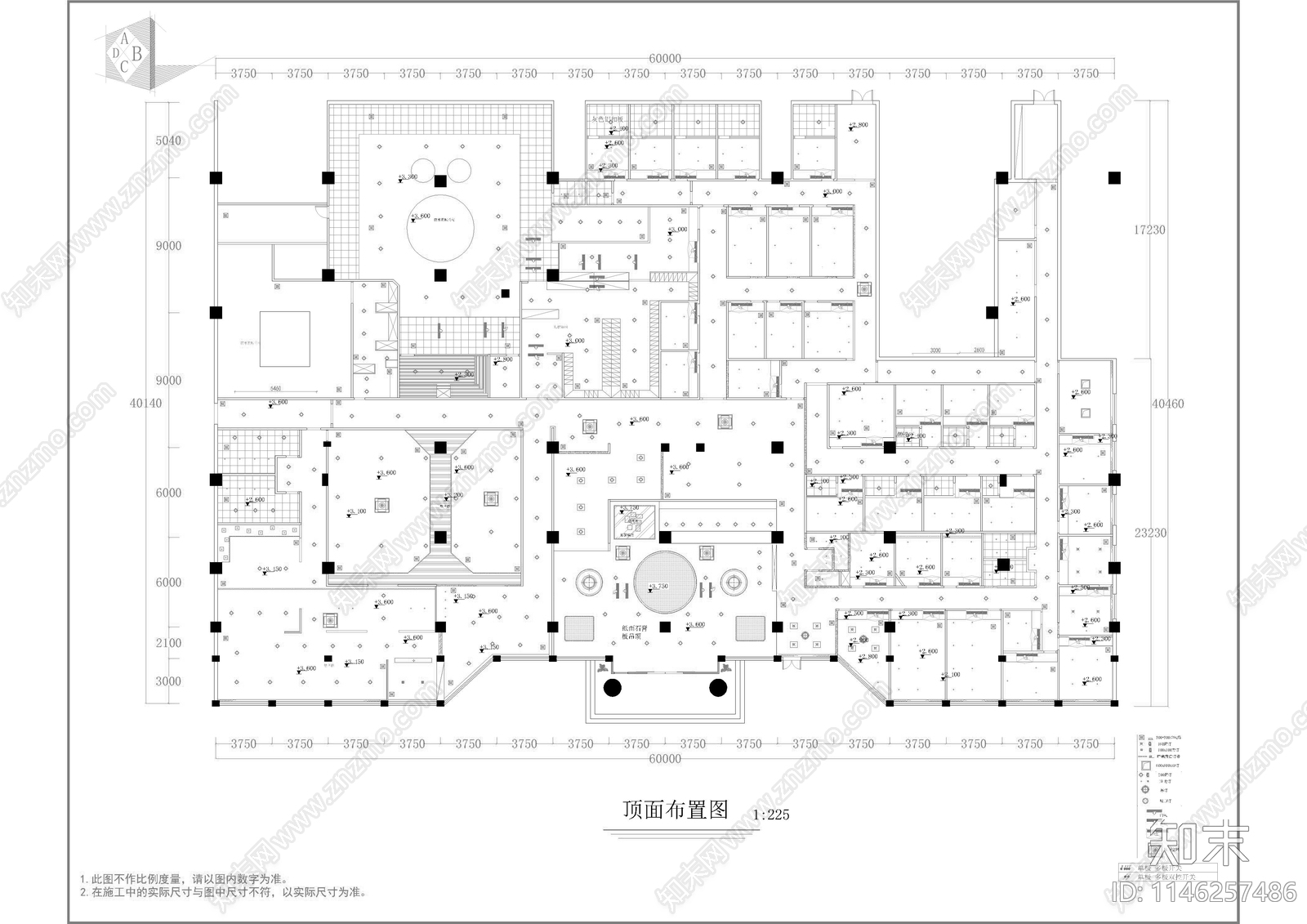 2300㎡汤泉水疗洗浴中心室内cad施工图下载【ID:1146257486】