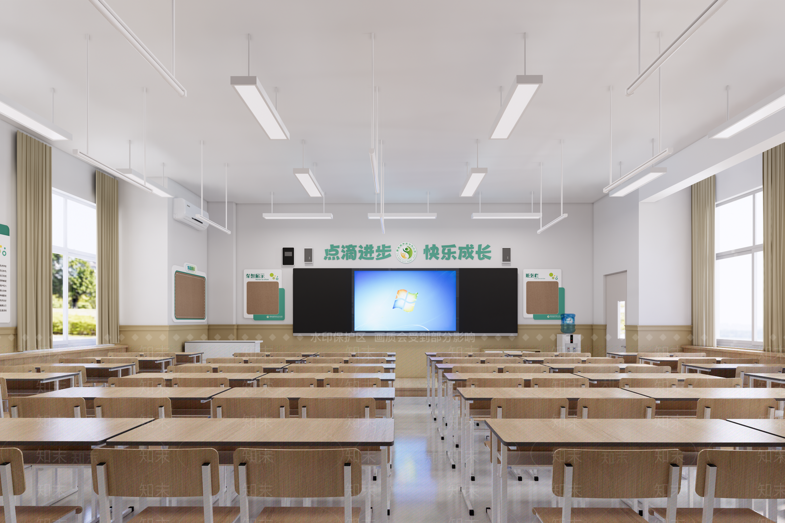 现代学校教室SU模型下载【ID:1146447291】