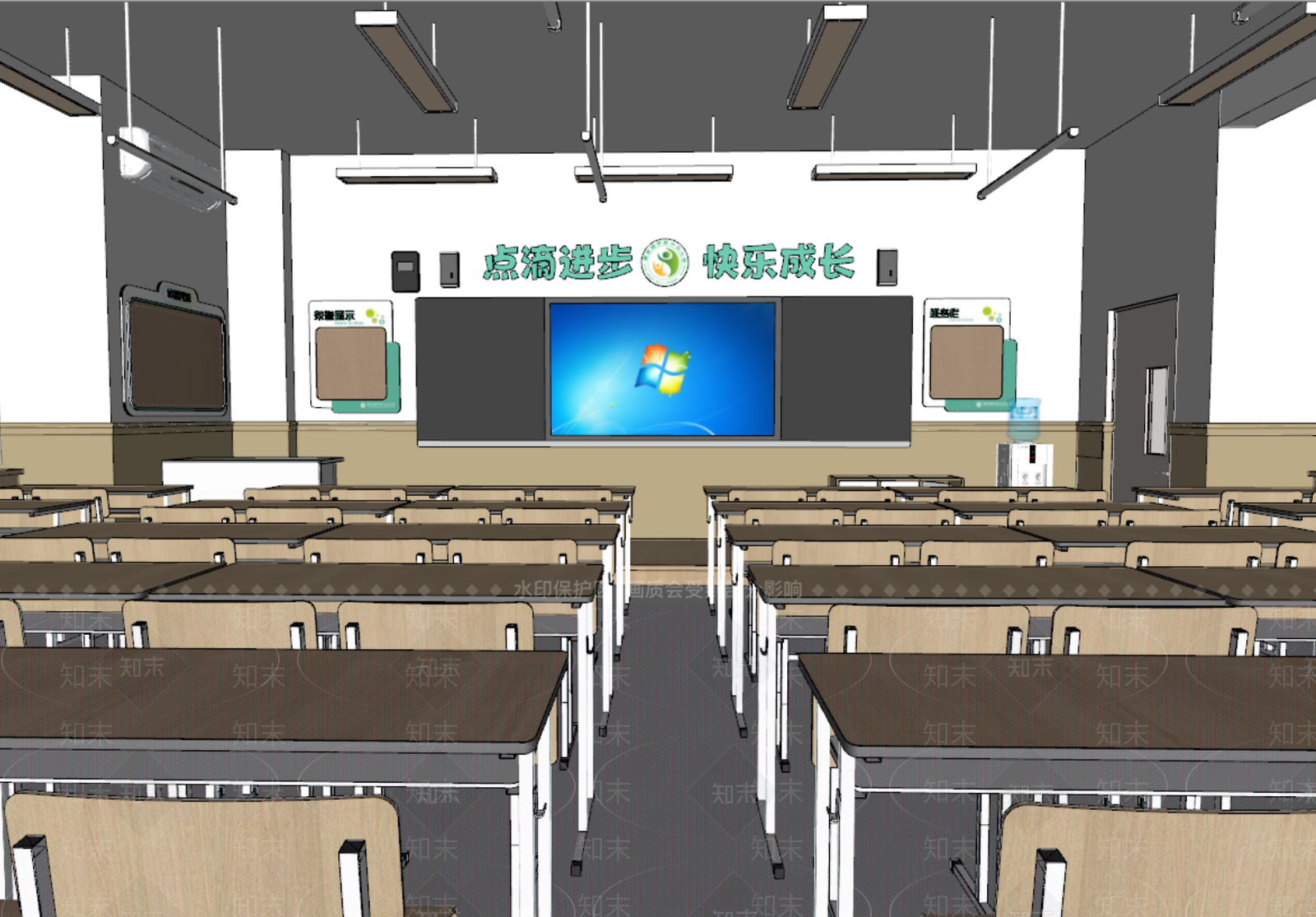 现代学校教室SU模型下载【ID:1146447291】
