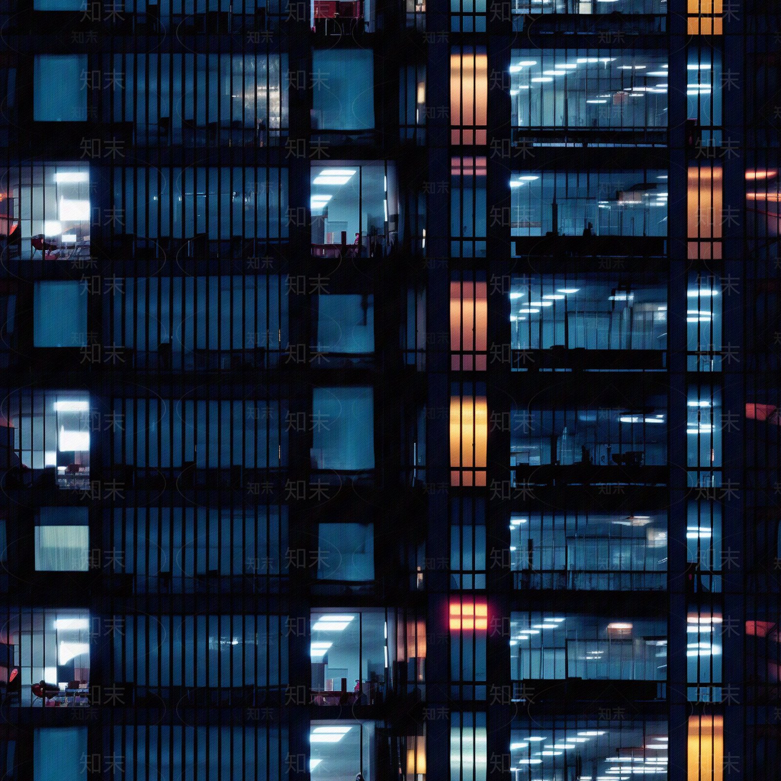 夜晚建筑立面窗户贴图下载【ID:1146261937】