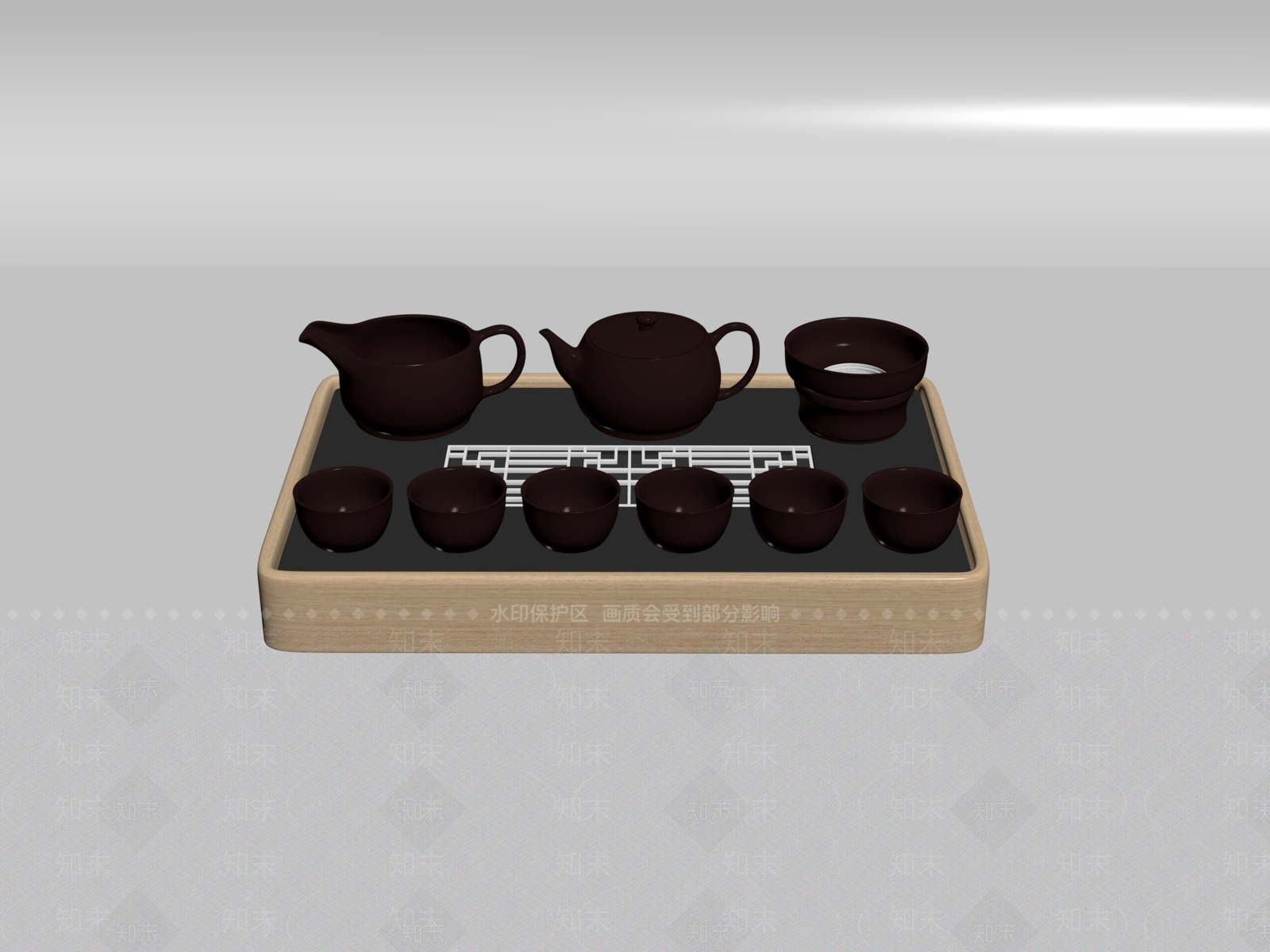 中式功夫茶具3D模型下载【ID:1146266702】