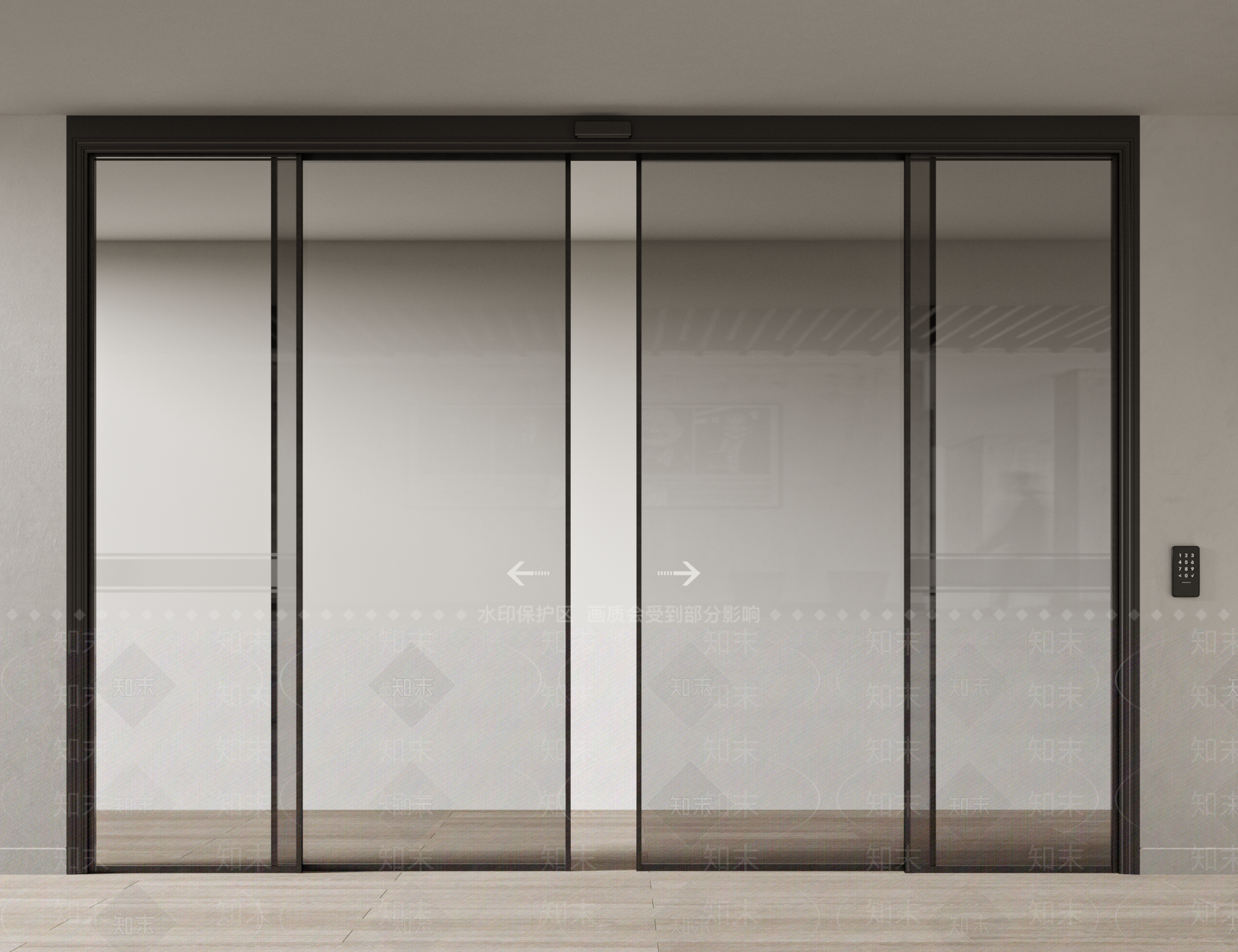 现代感应移门3D模型下载【ID:1146268797】