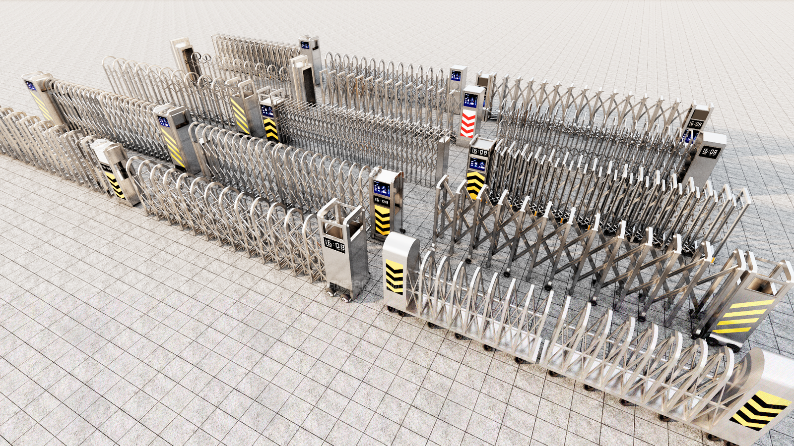 现代伸缩门3D模型下载【ID:1146271937】