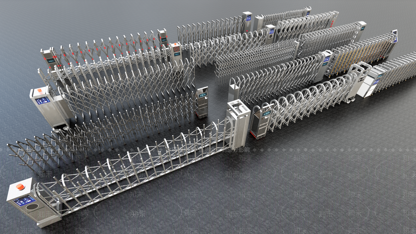现代伸缩门3D模型下载【ID:1146272029】