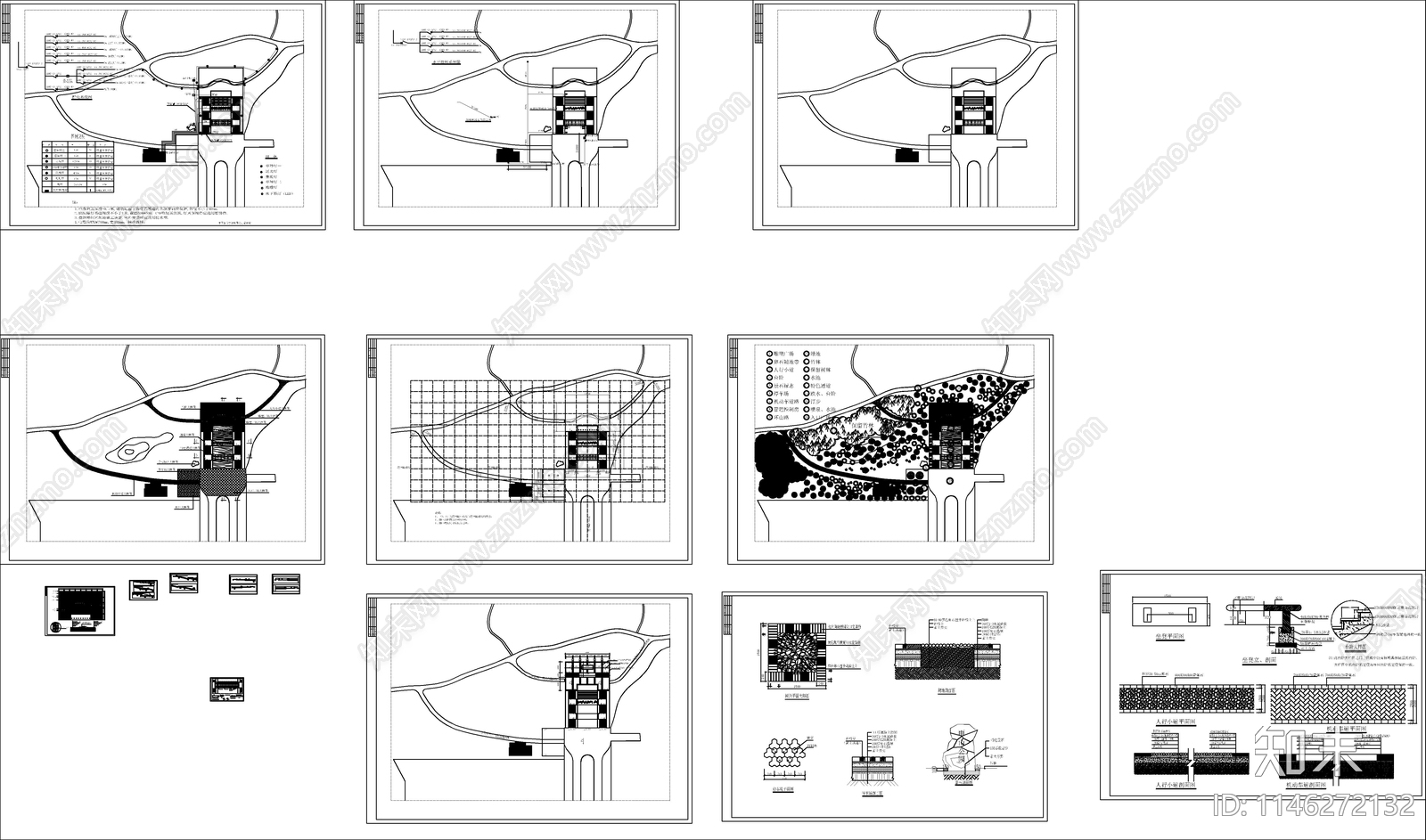 公园景观cad施工图下载【ID:1146272132】