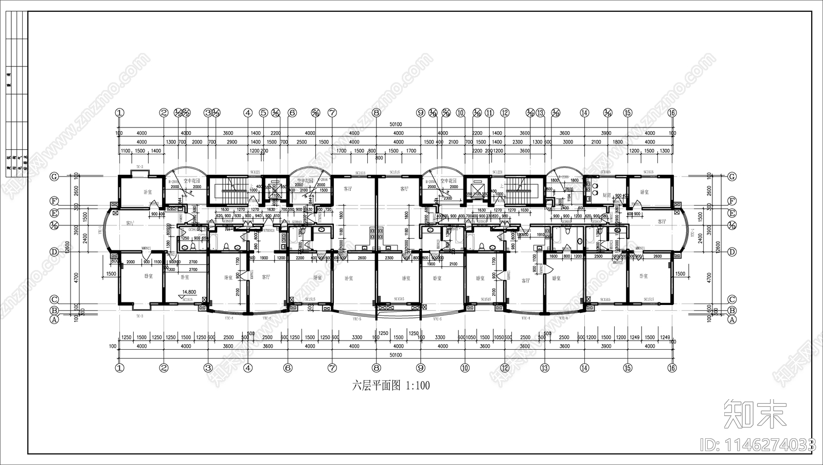 度假公寓住宅建筑cad施工图下载【ID:1146274033】