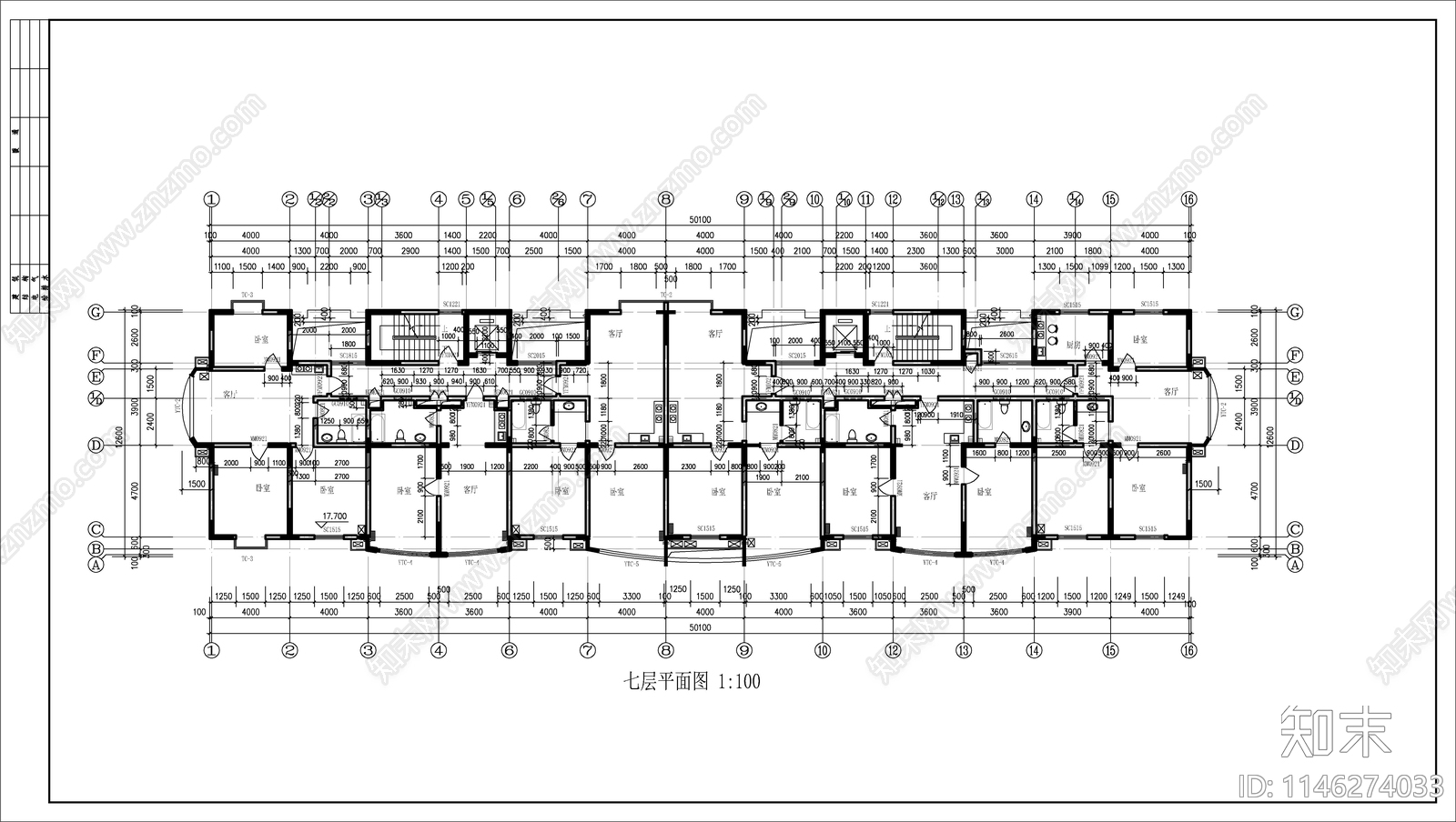 度假公寓住宅建筑cad施工图下载【ID:1146274033】
