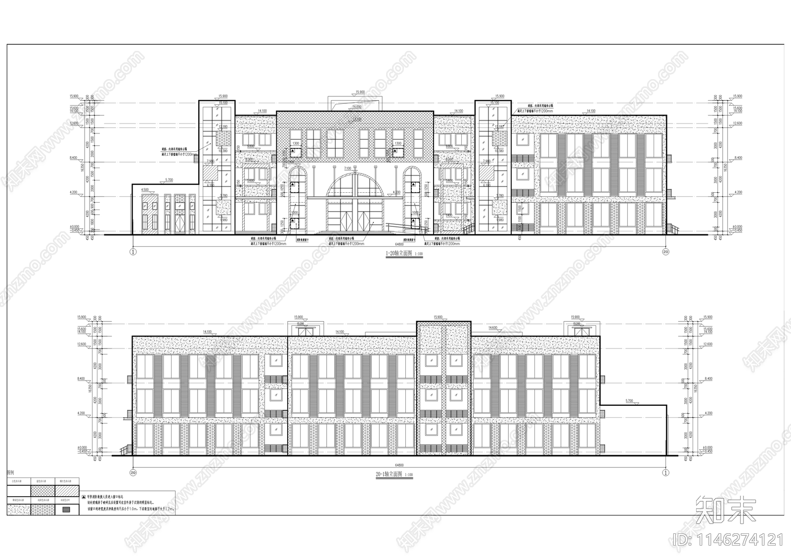 官渡镇幼儿园建筑cad施工图下载【ID:1146274121】