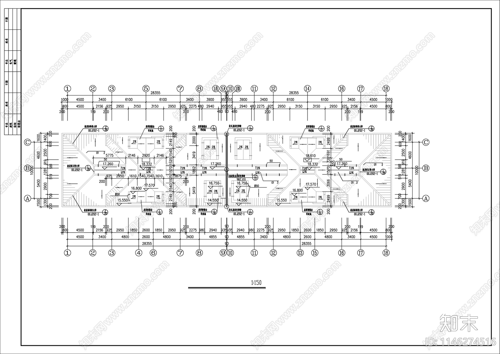 小高层住宅建筑cad施工图下载【ID:1146274516】