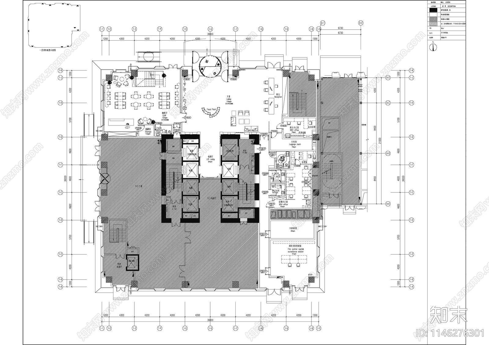 大堂前台咖啡厅卫生间室内施工图下载【ID:1146276301】