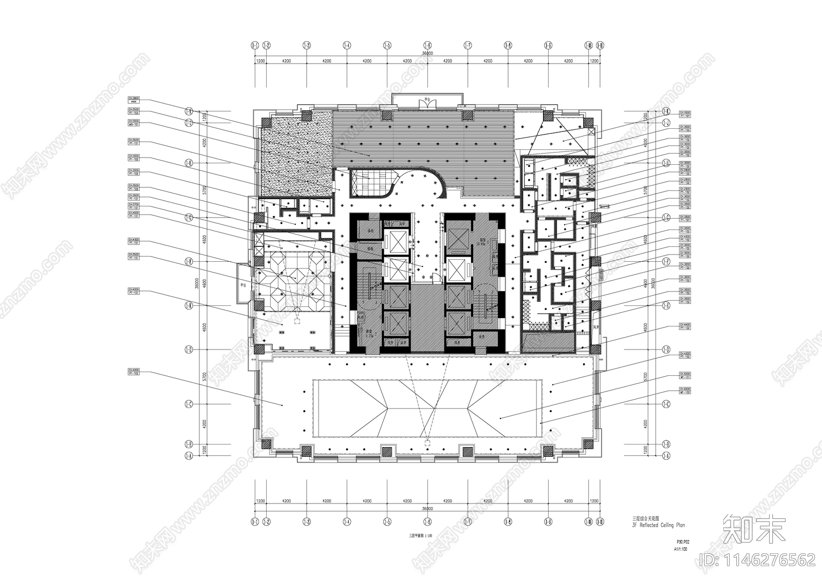 五星级酒店休闲娱乐区室内cad施工图下载【ID:1146276562】