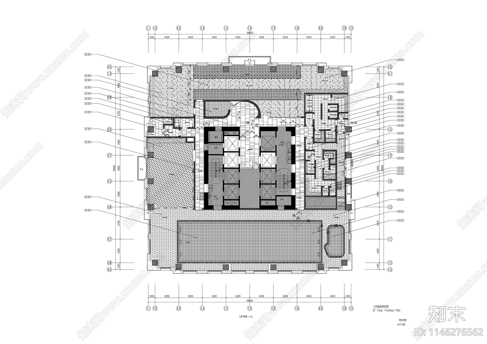 五星级酒店休闲娱乐区室内cad施工图下载【ID:1146276562】