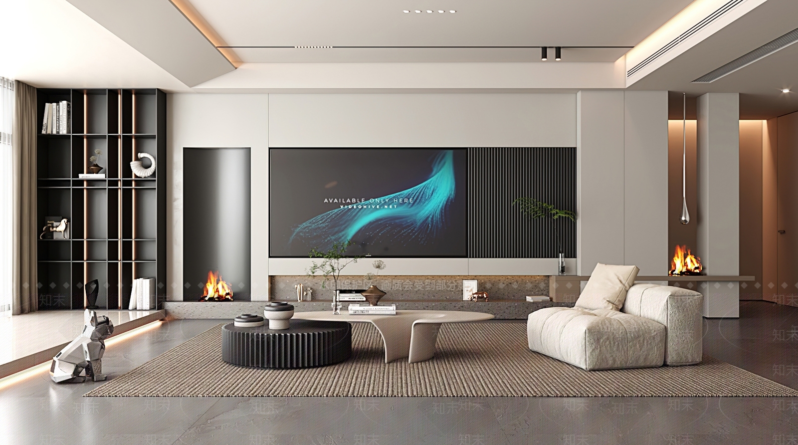 家居客厅电视墙背景墙装饰设计3D模型下载【ID:1146730364】