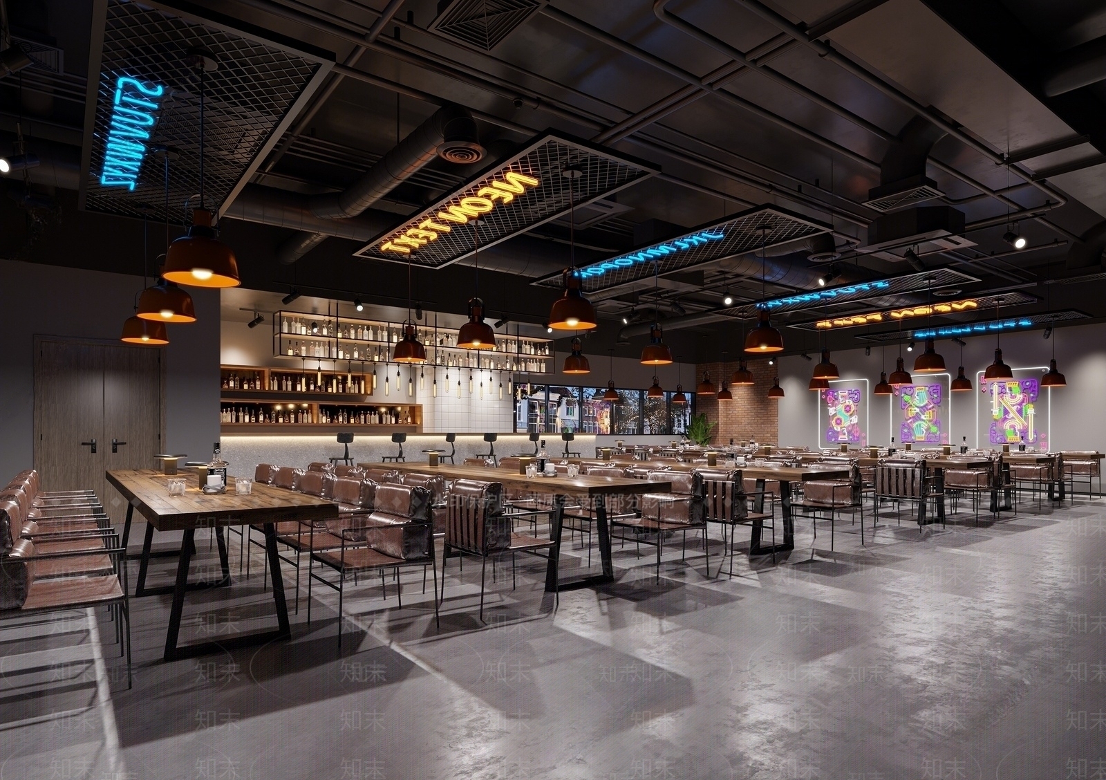 工业风西餐厅SU模型下载【ID:1146278708】