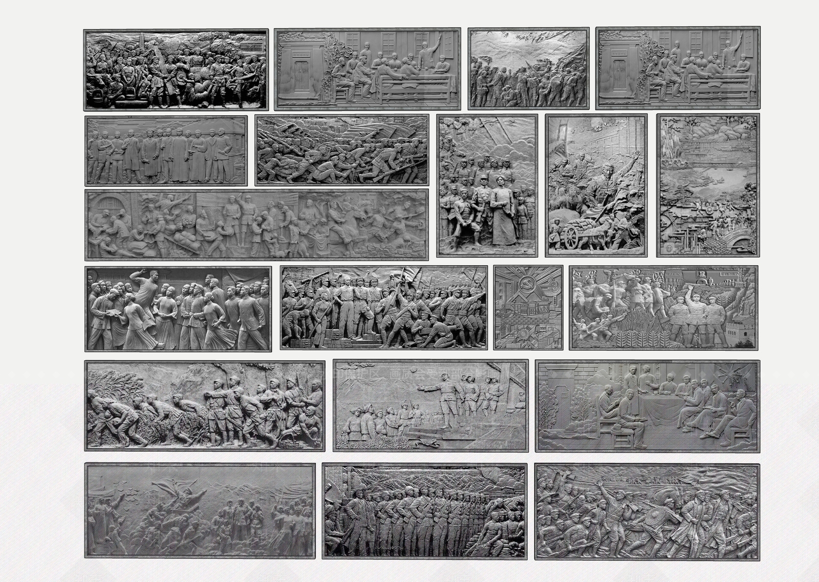 中式2D浮雕3D模型下载【ID:1146303870】