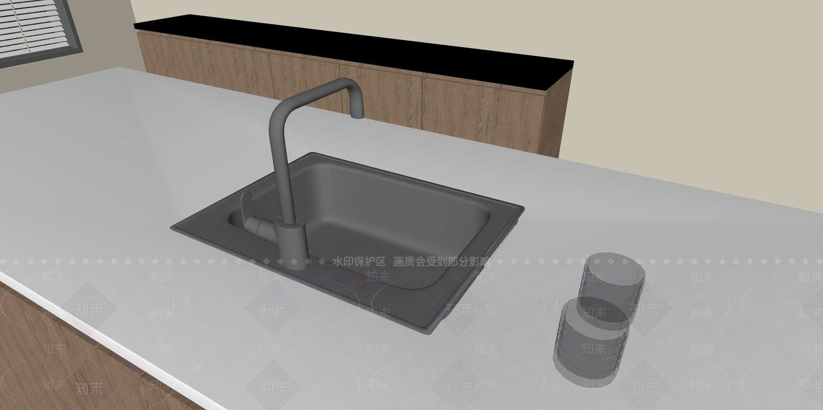 现代水槽SU模型下载【ID:1146310509】