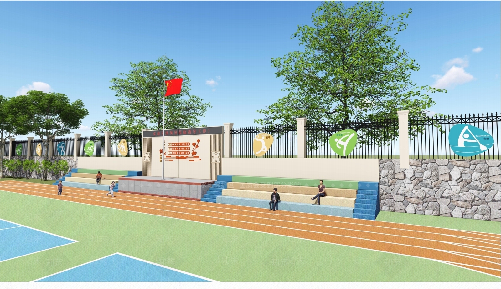 现代校园景观SU模型下载【ID:1146310859】