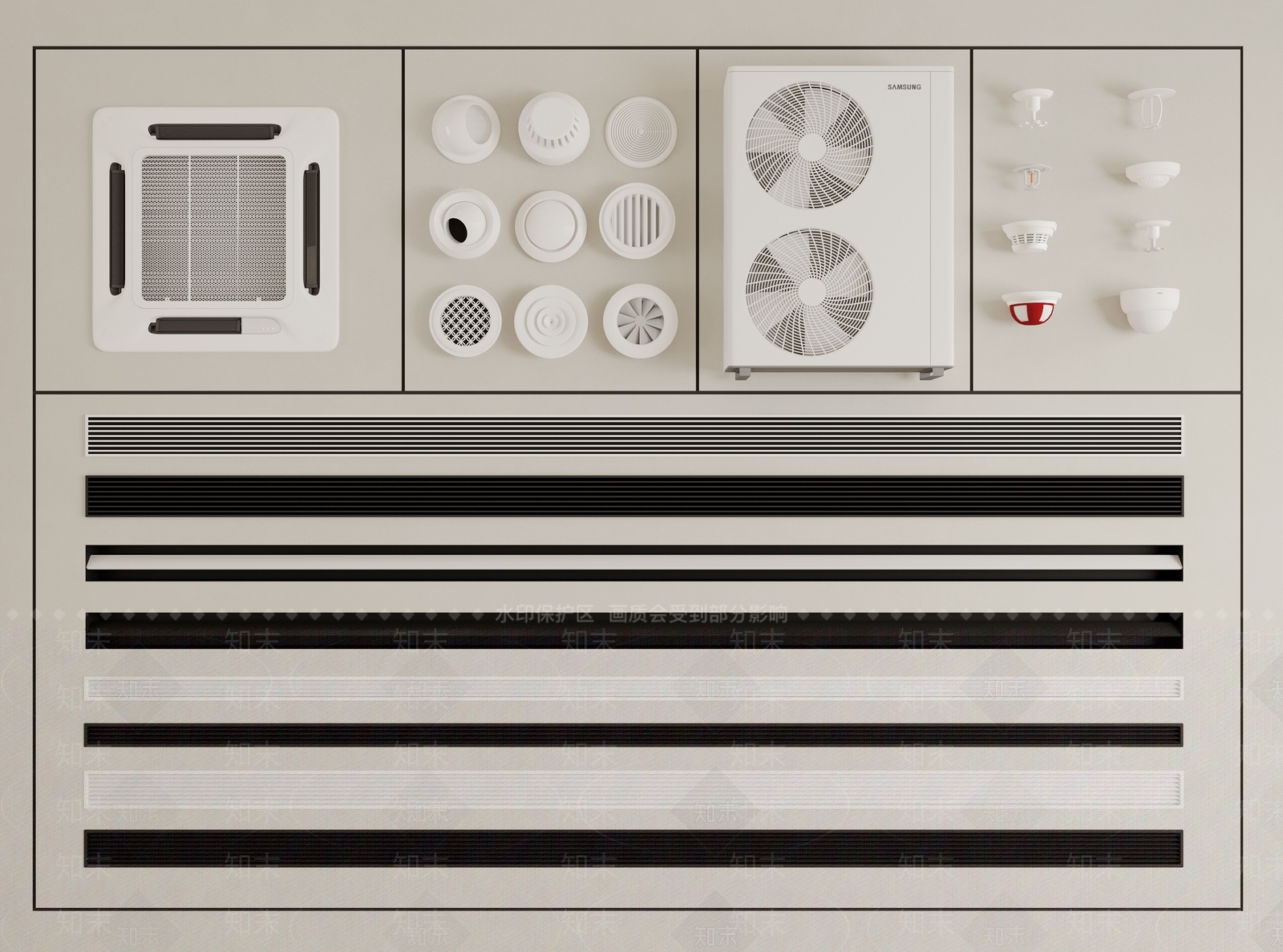 中央空调出风口3D模型下载【ID:1146315218】