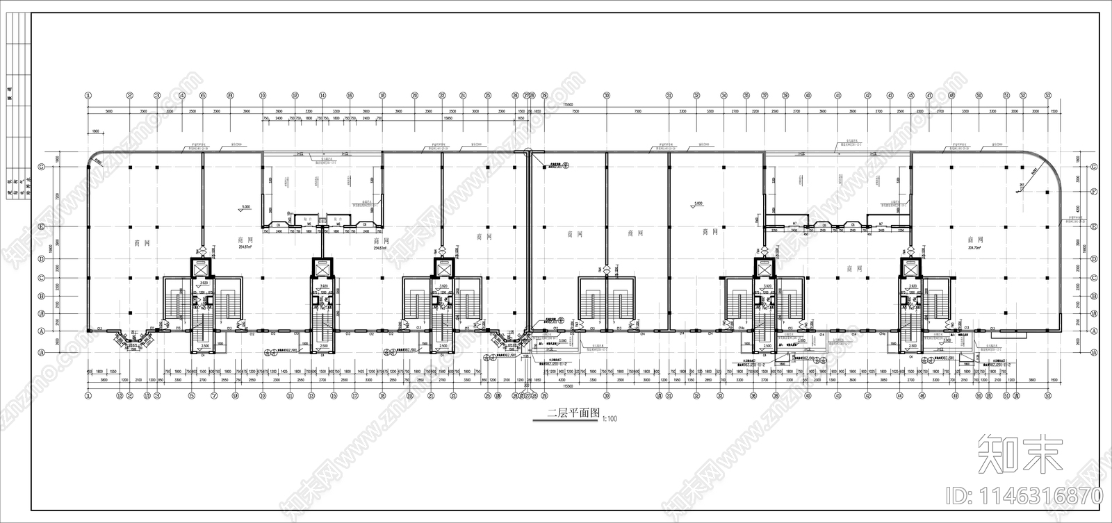 高层住宅建筑cad施工图下载【ID:1146316870】