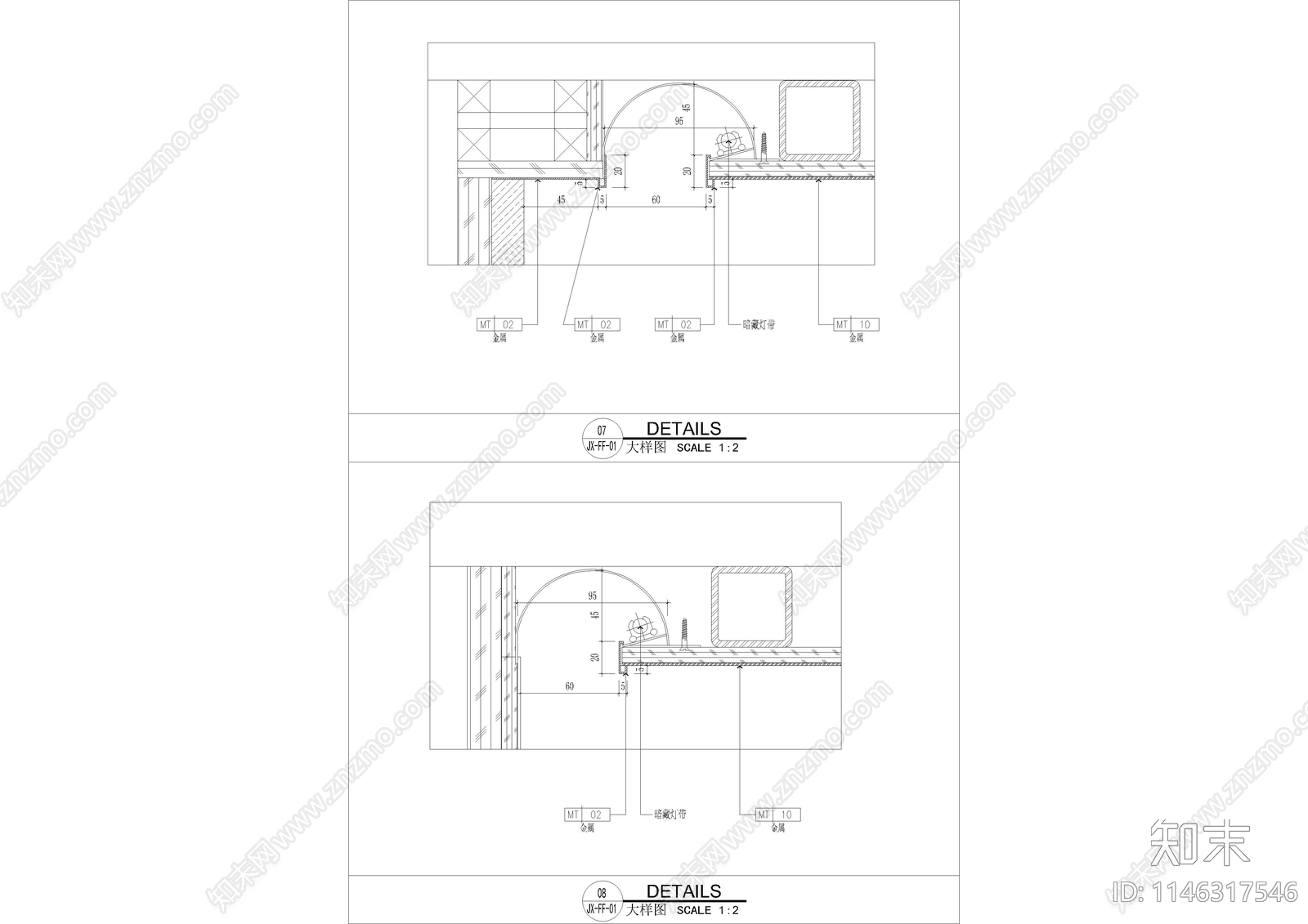电梯轿厢施工节点大样cad施工图下载【ID:1146317546】