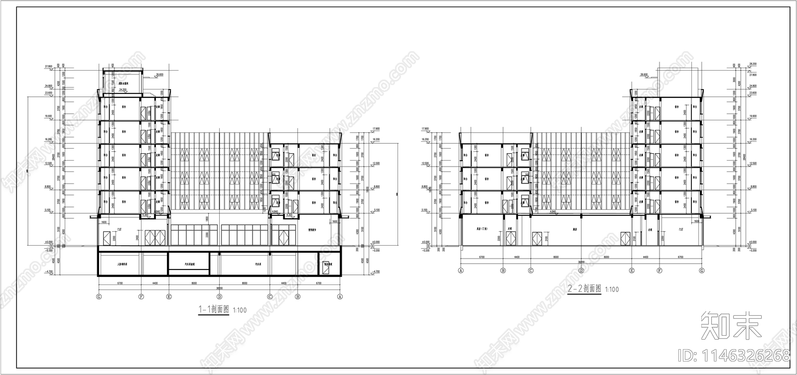 厂区生活综合楼建筑cad施工图下载【ID:1146326268】