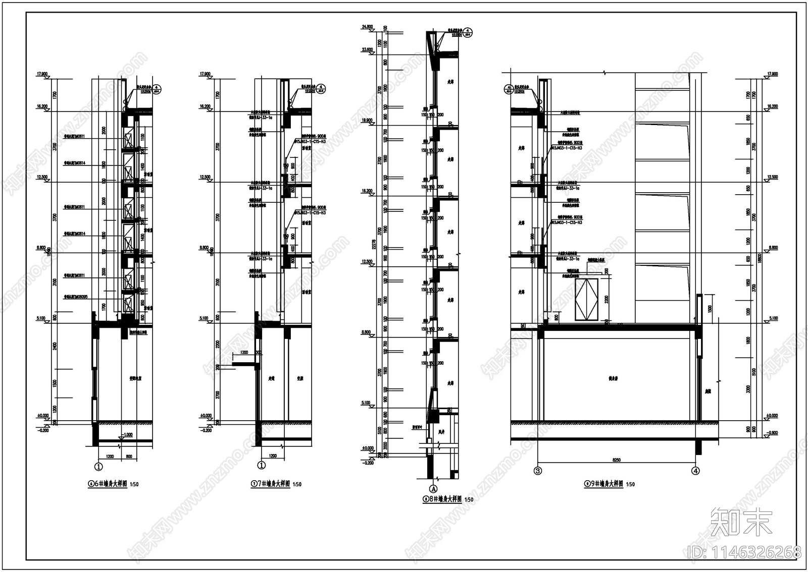 厂区生活综合楼建筑cad施工图下载【ID:1146326268】