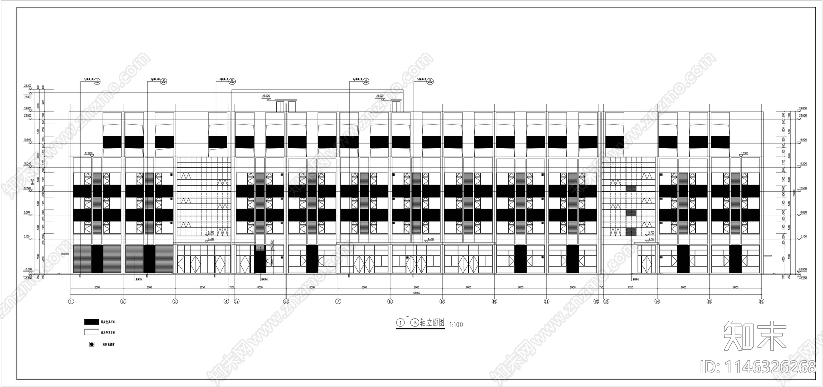 厂区生活综合楼建筑cad施工图下载【ID:1146326268】