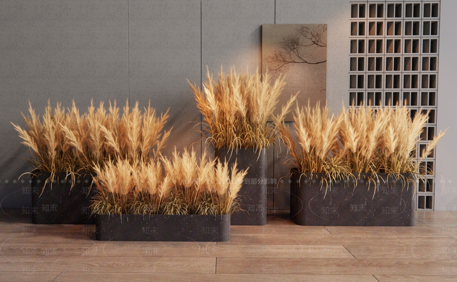 芦苇花箱SU模型下载【ID:1146334398】