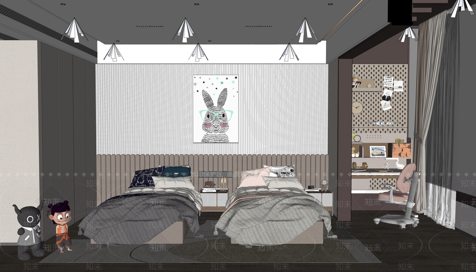 现代家居卧室SU模型下载【ID:1146343082】