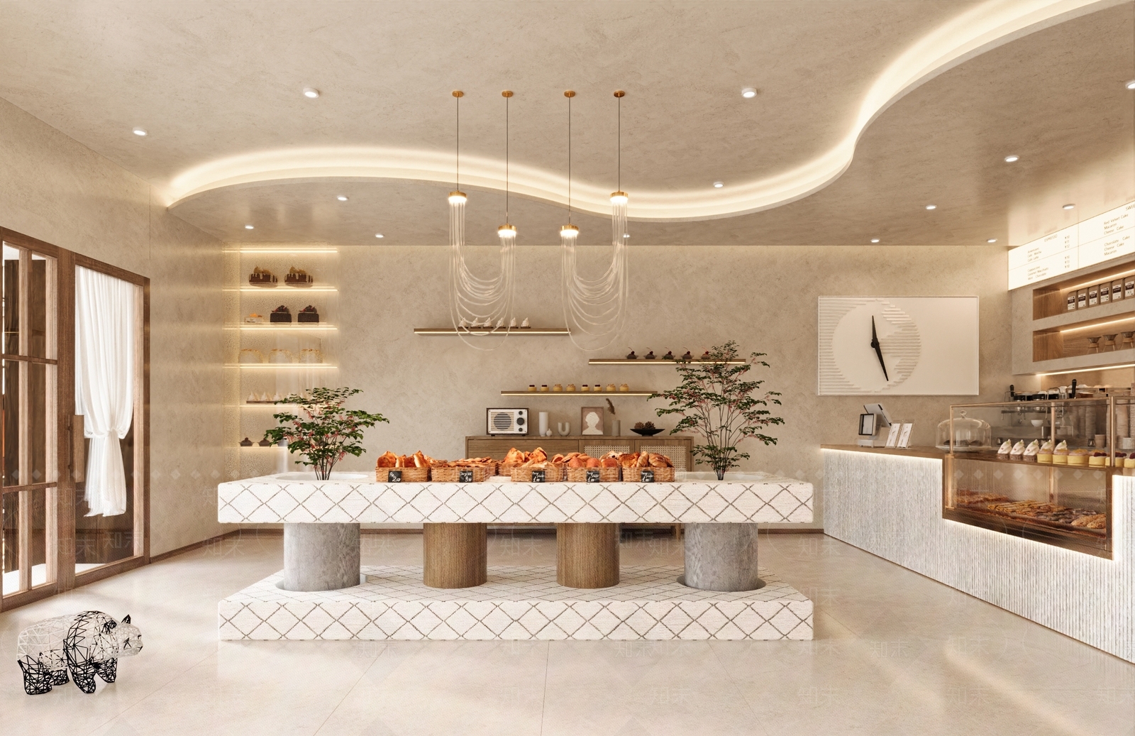 现代蛋糕店SU模型下载【ID:1146343410】