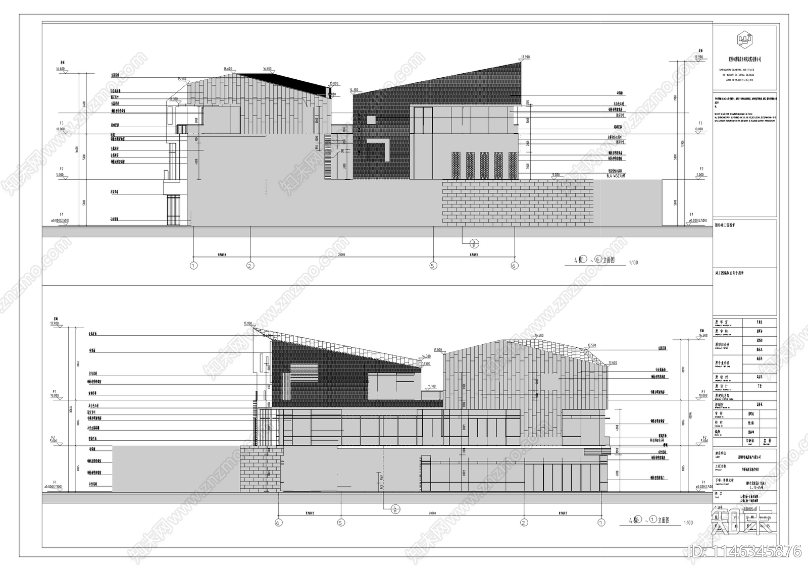 深圳华侨城欢乐海岸商业街区单体建筑cad施工图下载【ID:1146345876】