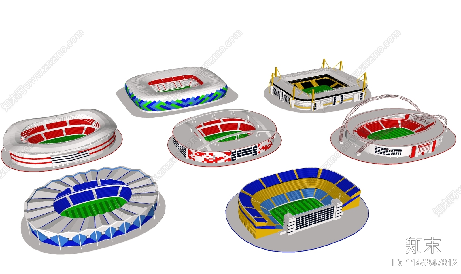 现代足球场SU模型下载【ID:1146347812】