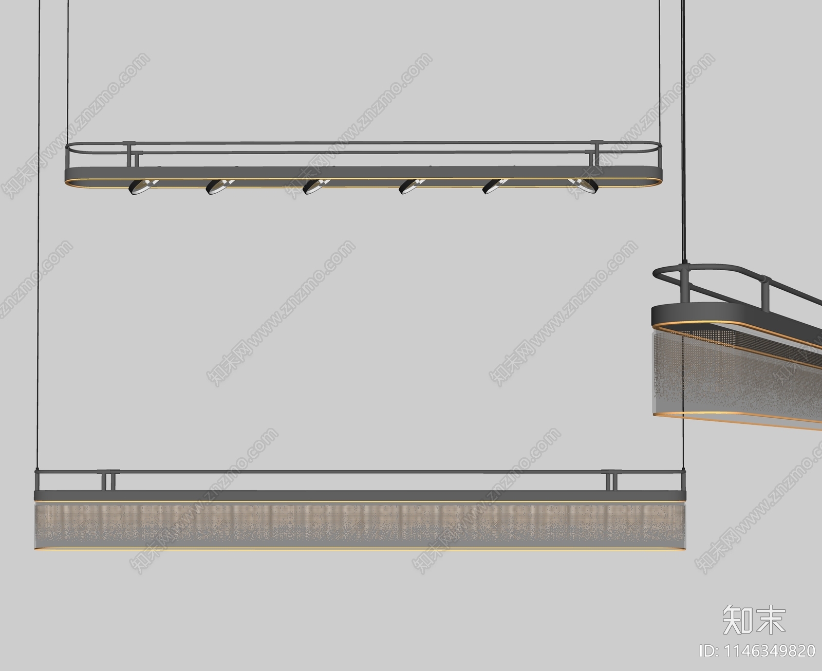 现代玻璃吊灯SU模型下载【ID:1146349820】