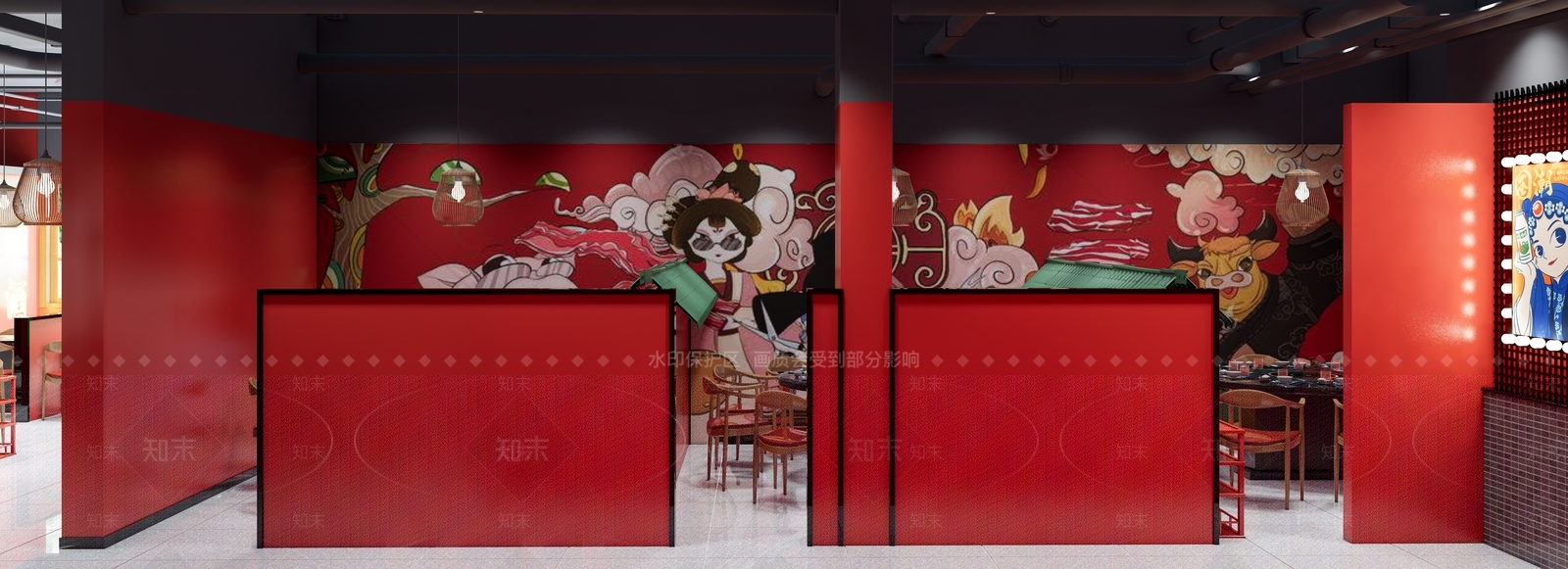 新中式火锅店SU模型下载【ID:1146350223】
