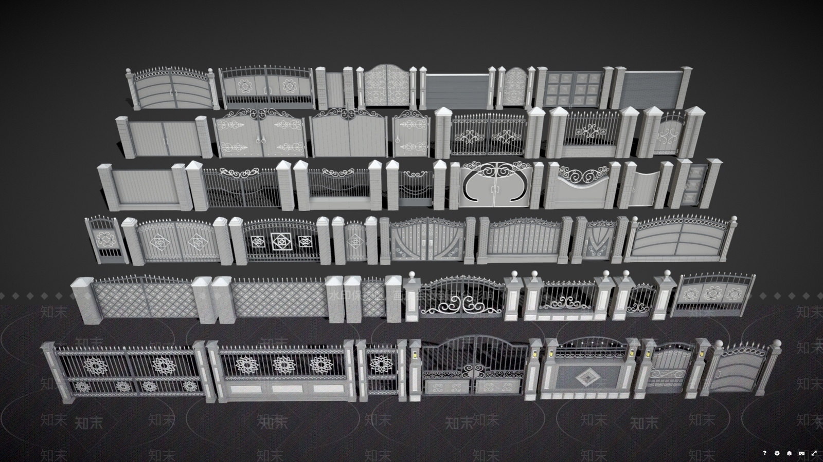 欧式别墅庭院大门SU模型下载【ID:1146351458】