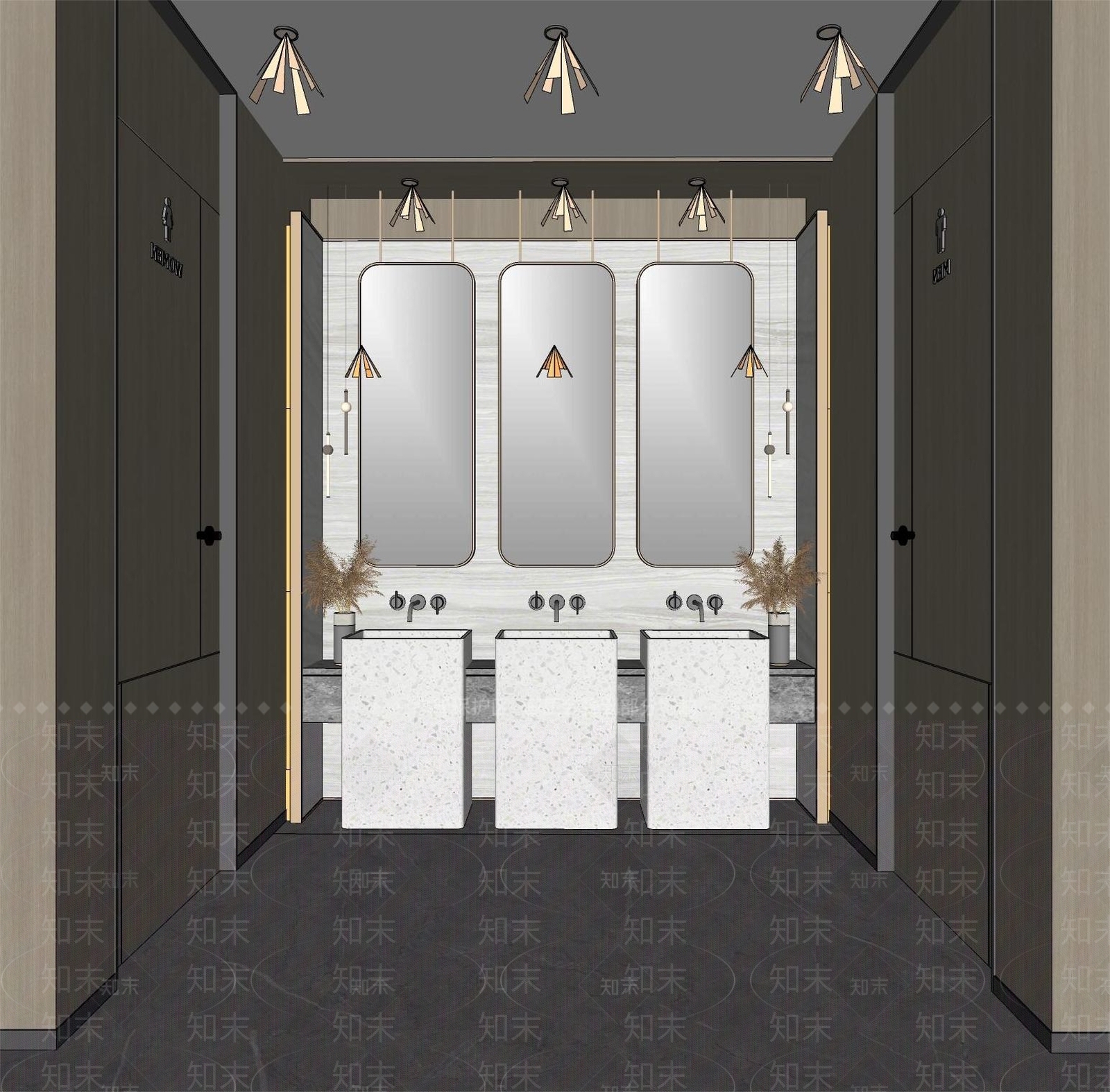现代公共卫生间SU模型下载【ID:1146353186】