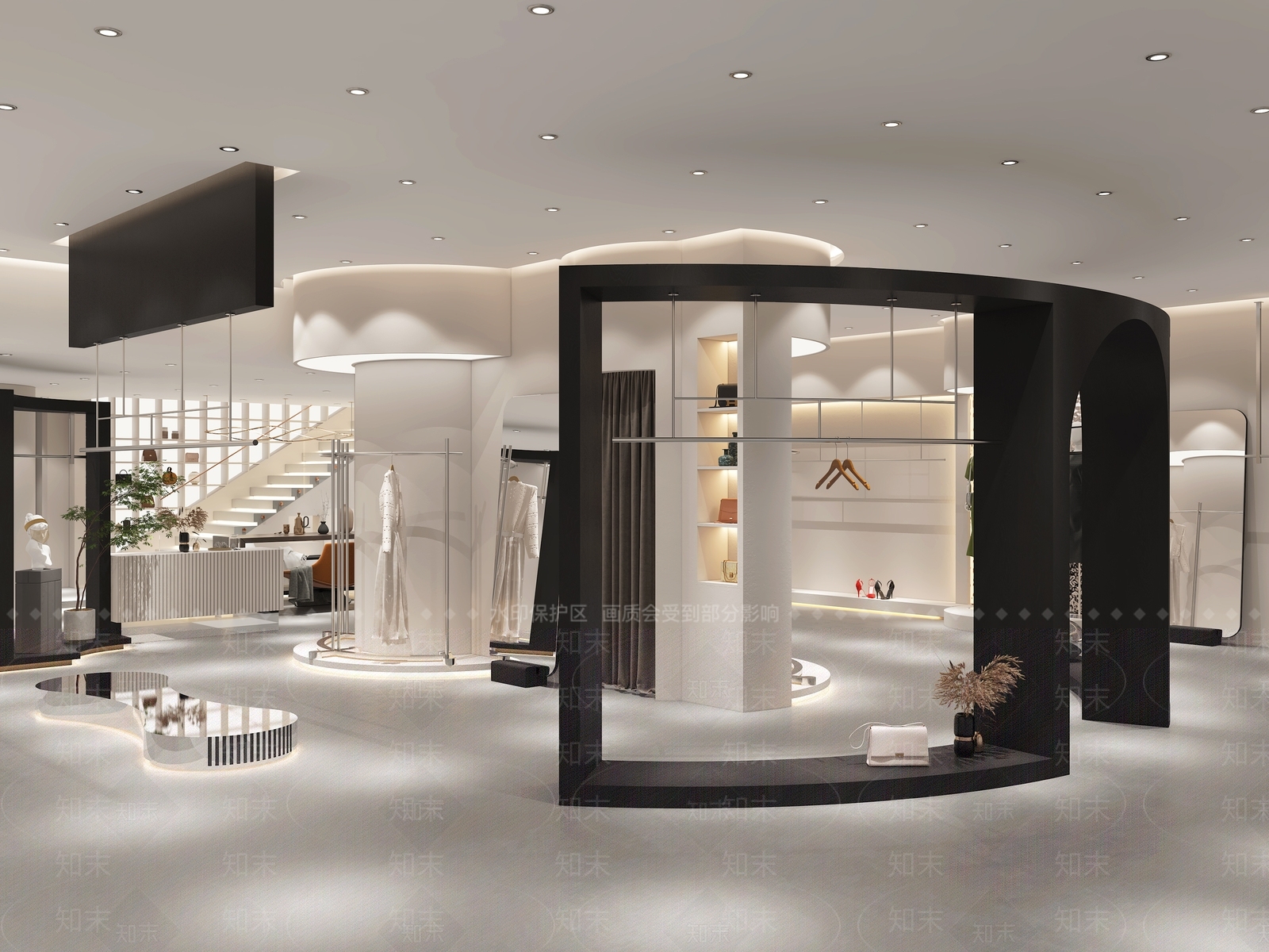现代服装鞋店3D模型下载【ID:1146356632】