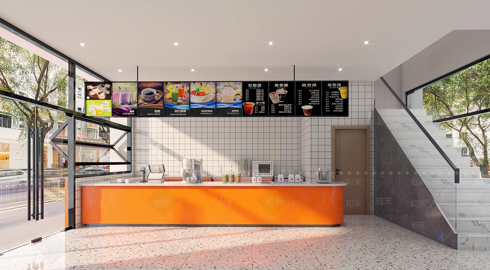 现代奶茶店3D模型下载【ID:1146360409】